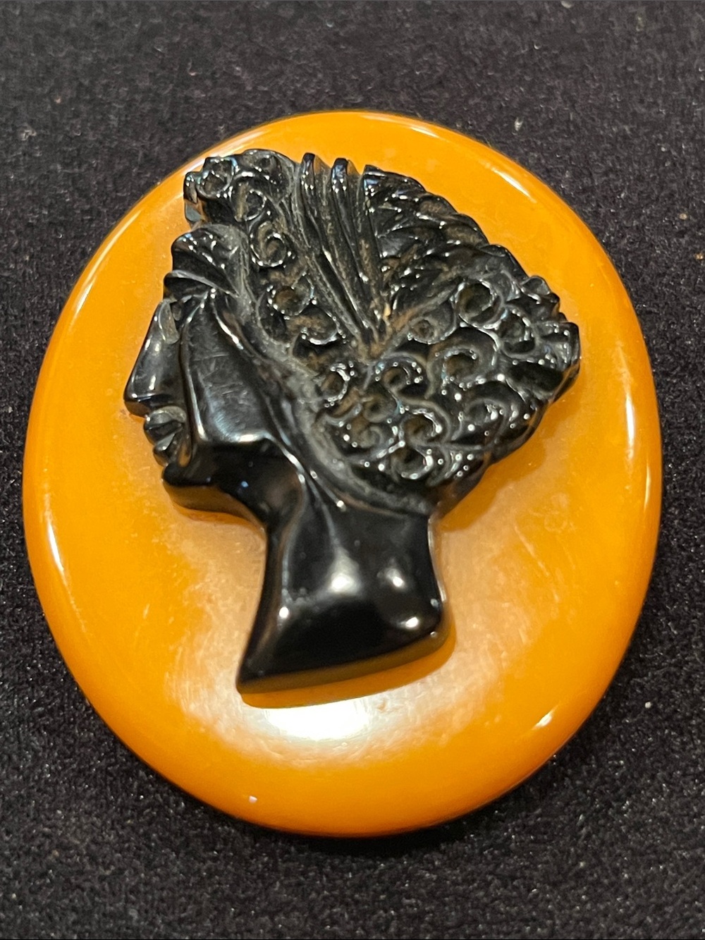 Vintage Figural Brooch - Butterscotch Catalin Style Pin